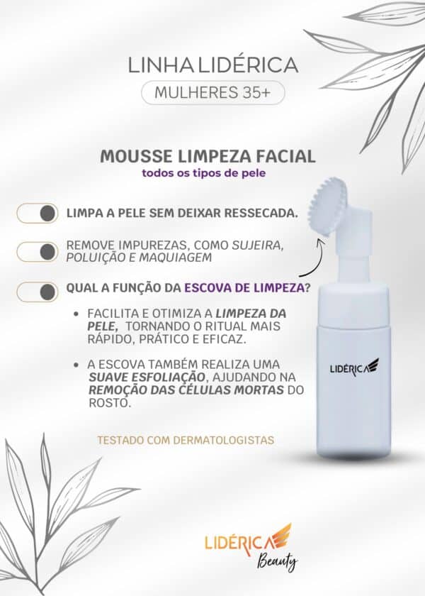 Mousse De Limpeza Facial Lidérica 35+ - Imagem 5